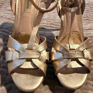 Steve Madden Gold Metallic Strappy Heels
